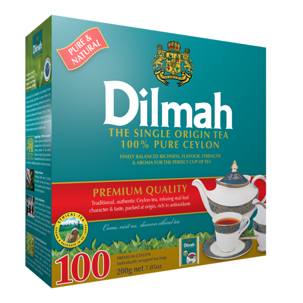 Чай Dilmah Цейлонский черный, 100 пак. 2 г., картон. - фото 4522