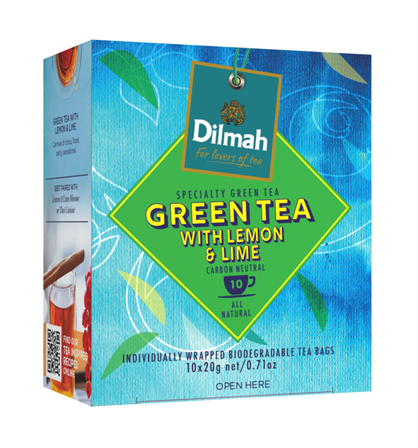 Чай Dilmah Café range зеленый Лимон и лайм, 10 пак. - фото 4763
