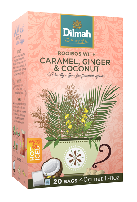 Чай Dilmah Natural infusions Ройбуш Карамель, имбирь и кокос,  20 пак. - фото 4790