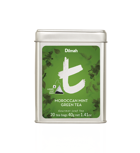Чай Dilmah t-Series зеленый Марокканская мята,  20 шёлк. пирамидок - фото 4834
