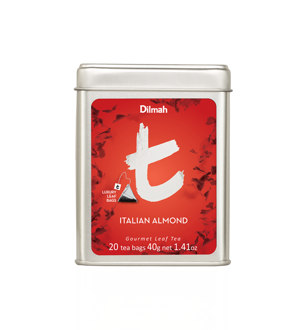 Чай Dilmah t-Series черный Итальянский миндаль, 20 шёлк. пирамидок - фото 4848