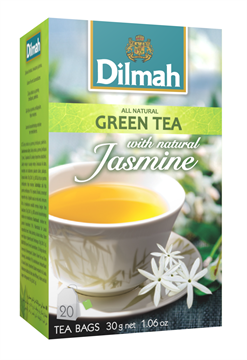 Чай Dilmah Natural Green зеленый Жасмин, 20 пак.