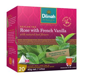 Чай Dilmah Inspiration Роза и французская ваниль, 20 пак.